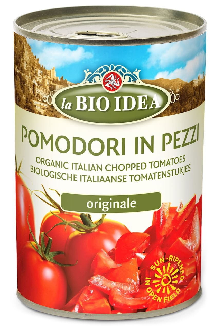 Tomates coupées sans peau (boîte) BIO 400 g - LA BIO IDEA