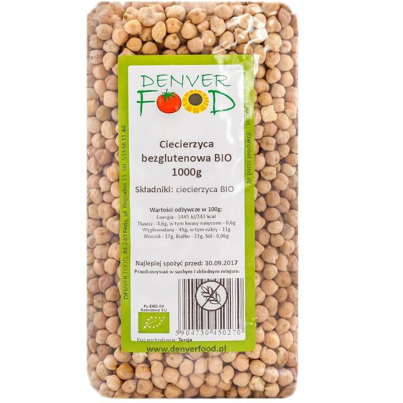 Pois chiches sans gluten BIO 1000g DENVER FOOD