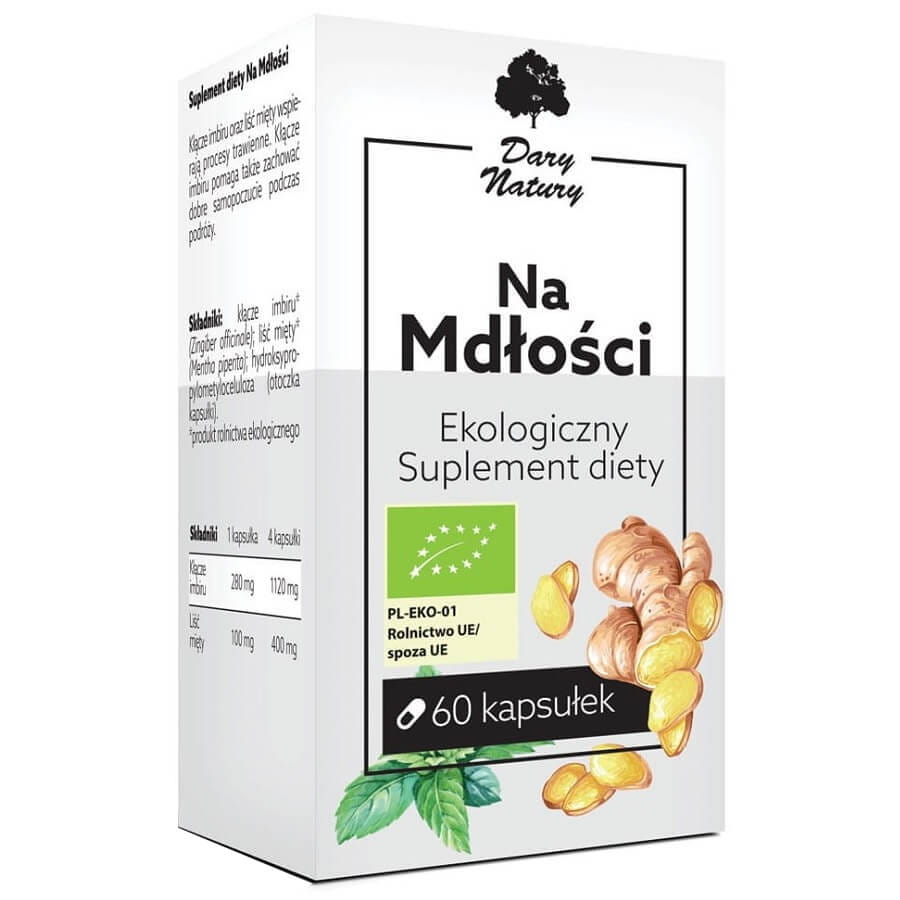 Contre les nausées BIO 60 gélules (380 mg) - CADEAUX DE LA NATURE
