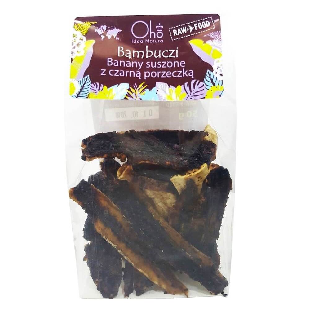 Bananes séchées au cassis crues BIO 50 g - OHO BAMBOO