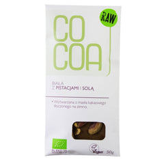 Chocolat blanc aux pistaches et sel BIO 50 g - CACAO