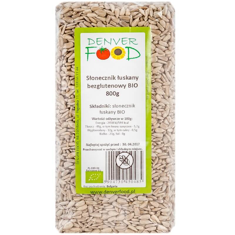 Graines de tournesol décortiquées sans gluten BIO 800g DENVER FOOD
