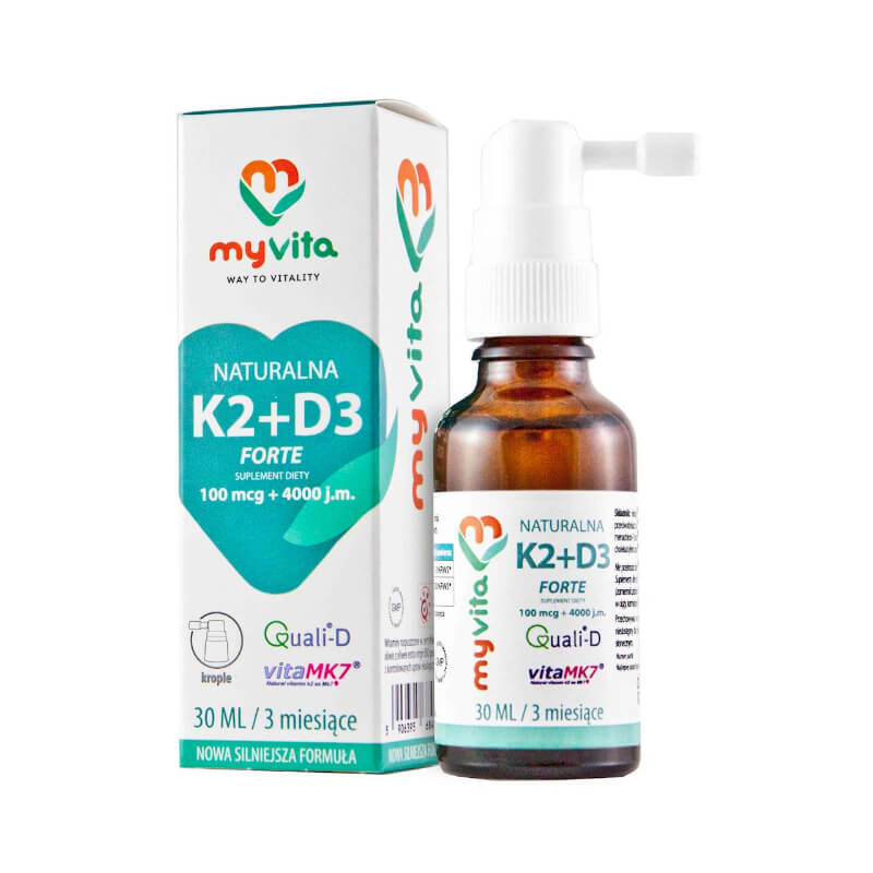 Vitamine K2 + D3 liquide 100 mcg + 4000 UI 30 ml MYVITA