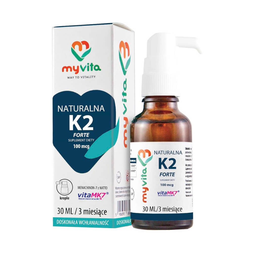 Vitamine K2 MK-7 avec natto liquide 20ml 400 gouttes MYVITA