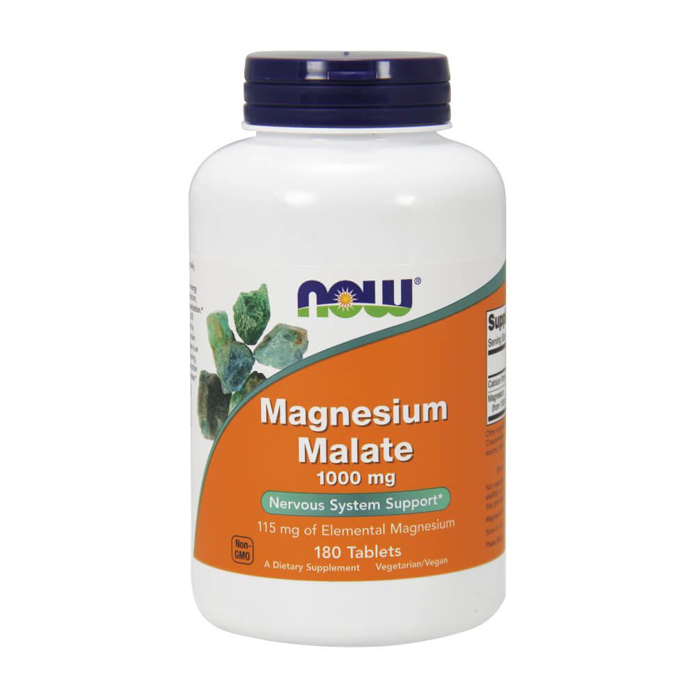 Malate de magnésium malate de magnésium 1000 mg 180 comprimés NOW FOODS