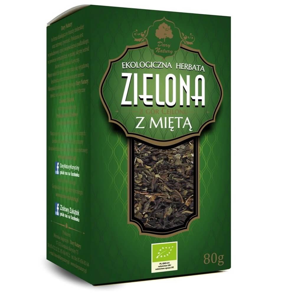 Thé vert à la menthe en feuilles BIO 80 g - CADEAUX DE LA NATURE