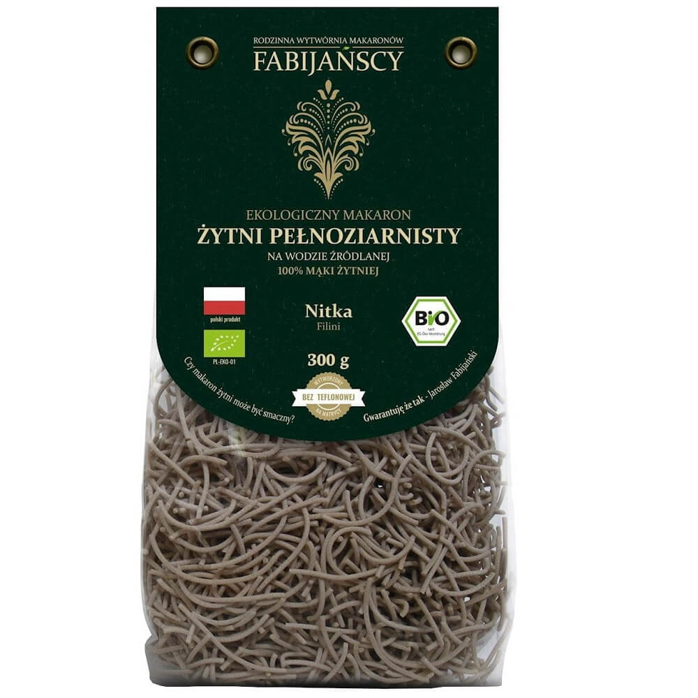 Pâtes filini complètes (seigle) BIO 300 g - FABIJAŃSCY