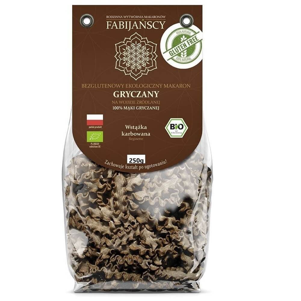 Nouilles de sarrasin, reginette côtelée, sans gluten BIO 250 g - FABIJAŃSCY