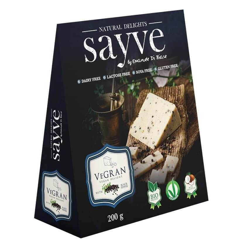 Produit végétalien aux pois chiches et poivre noir, sans lactose sans gluten BIO 200 g - SAYVE