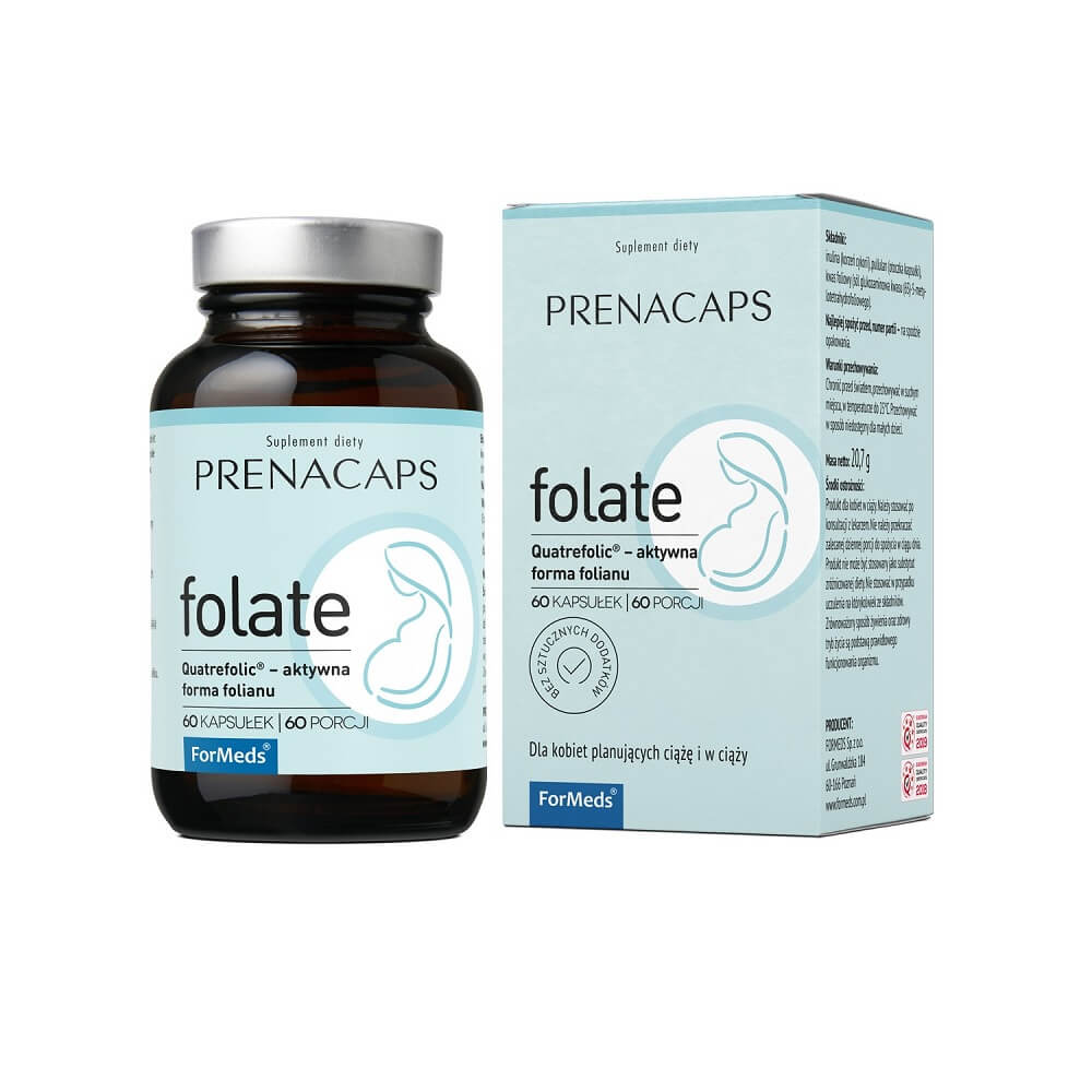 Acide folique folate forme active quadrifolique de folate 60 gélules 60 portions 207 g prénacaps FORMEDS