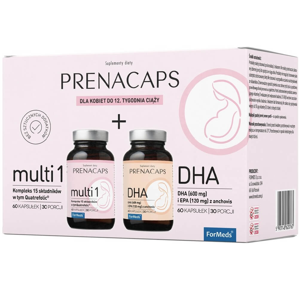 Multi set 1 complexe 15 ingrédients 60 gélules et DHA+EPA aux anchois 60 gélules FORMEDS prenacaps