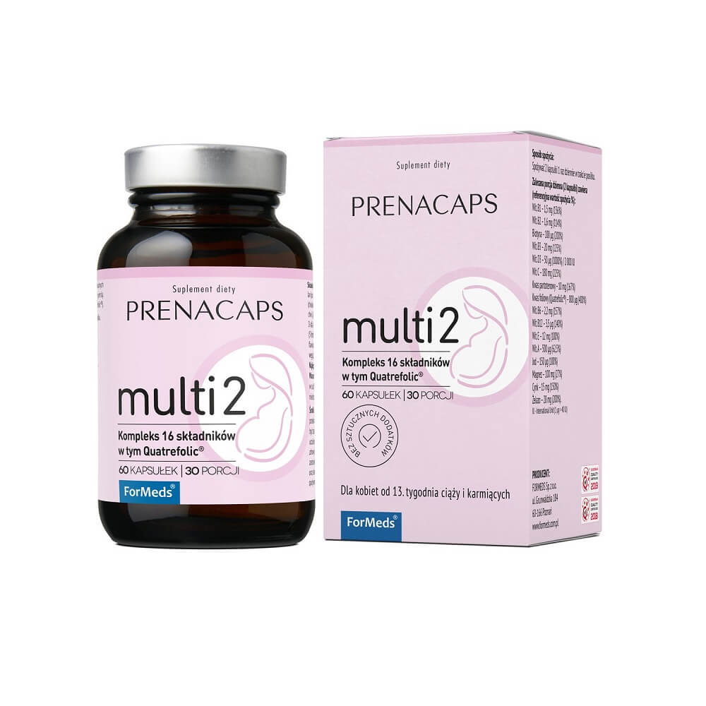 Complexe multi 2 16 ingrédients dont quatrfolic 60 gélules 30 portions 335 g de prénacaps FORMEDS