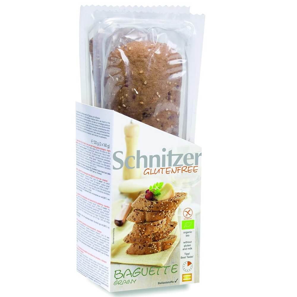 Baguette de maïs aux graines oléagineuses pour la cuisson sans gluten BIO 320 g SCHNITZER