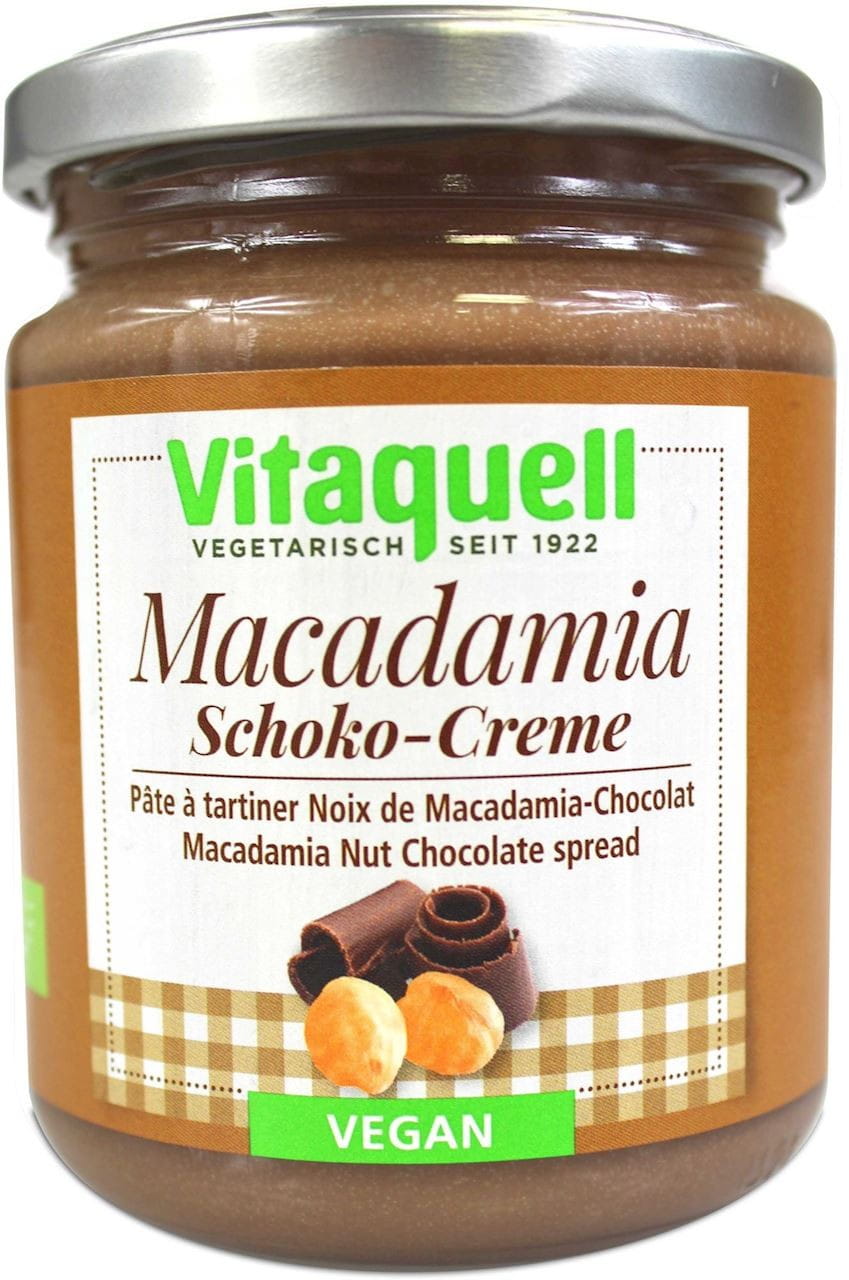 Crème au chocolat aux noix de macadamia vegan BIO 250 g - VITAQUELL