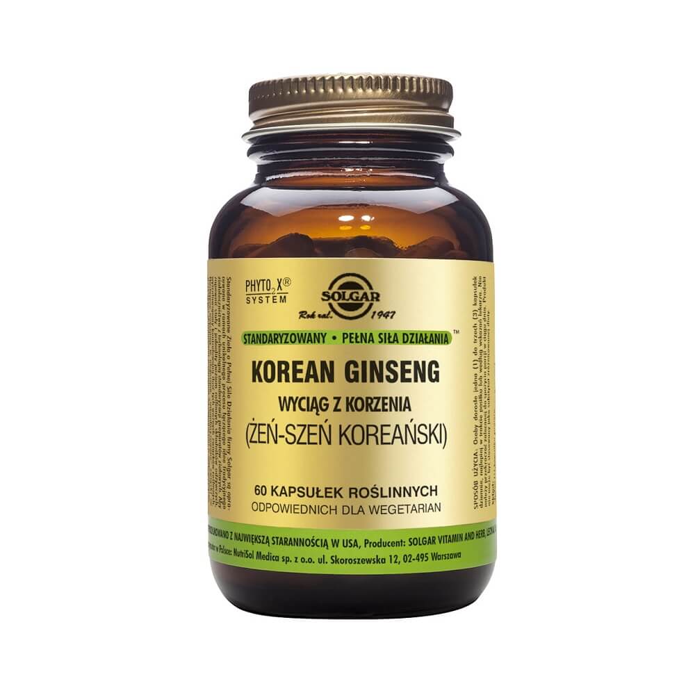 Ginseng coréen extrait de racine standardisé ginsend coréen 60 gélules SOLGAR