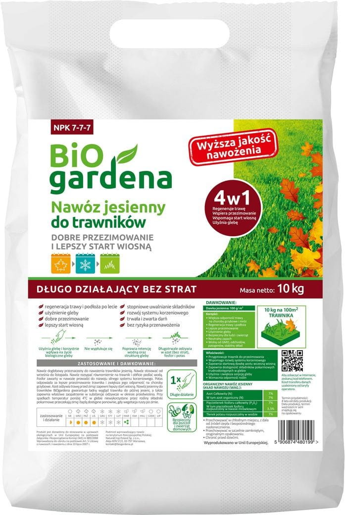Engrais écologique d'automne pour pelouses 10 kg - BIO GARDENA