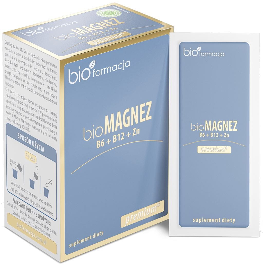 Magnésium avec zinc et vitamines B6 + B12 20 sachets - BIOPHARMATION