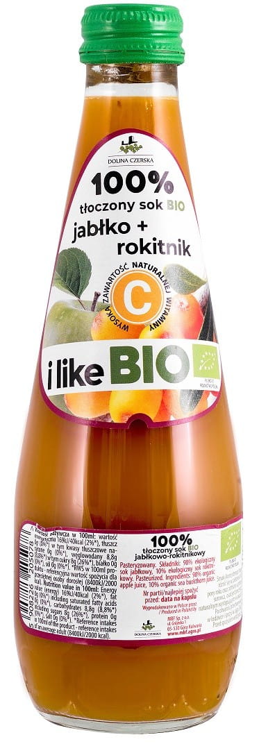 Jus de pomme à l'argousier NFC BIO 300 ml - CZERSKA VALLEY