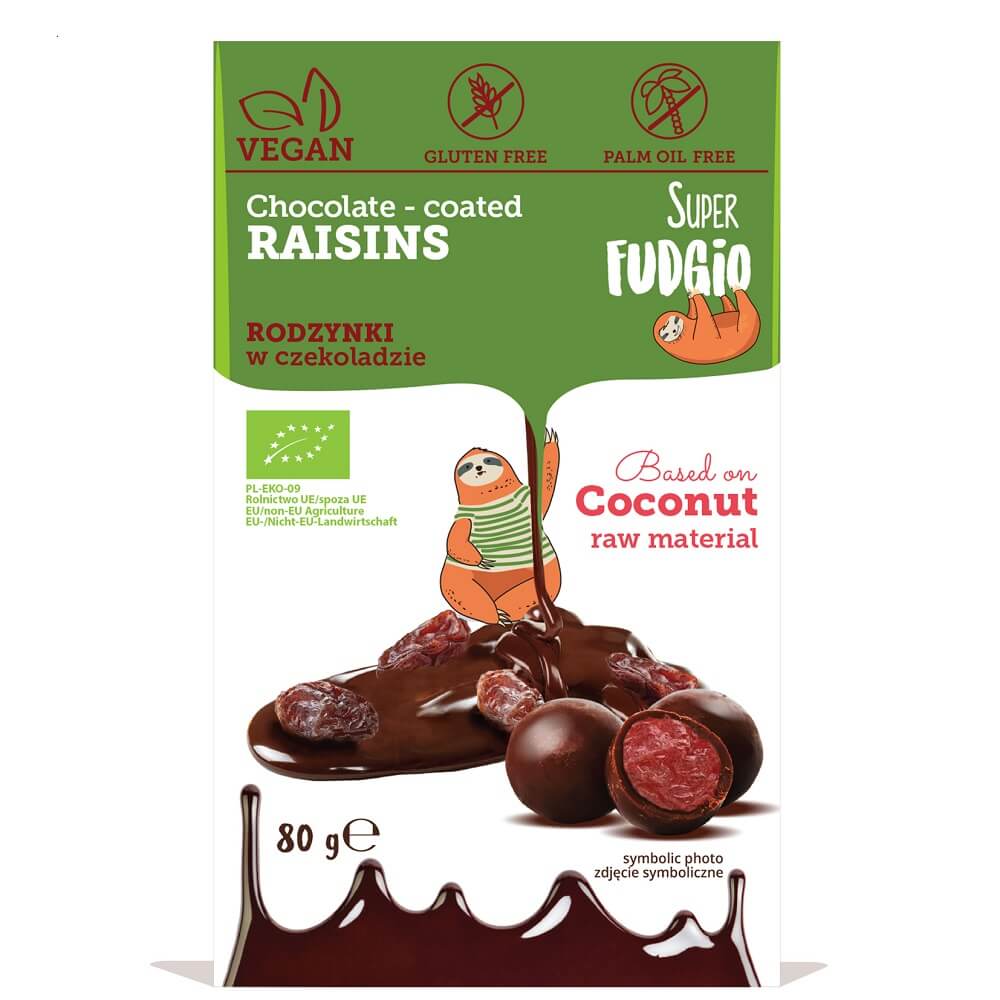 Raisins secs au chocolat BIO 80 g SUPER FUDGIO