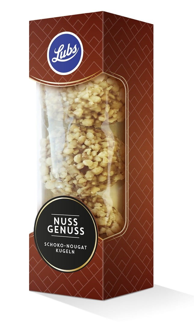 Nougat pralinés au chocolat au lait et noisettes sans gluten BIO 45 g (3x15 g) - LUBS