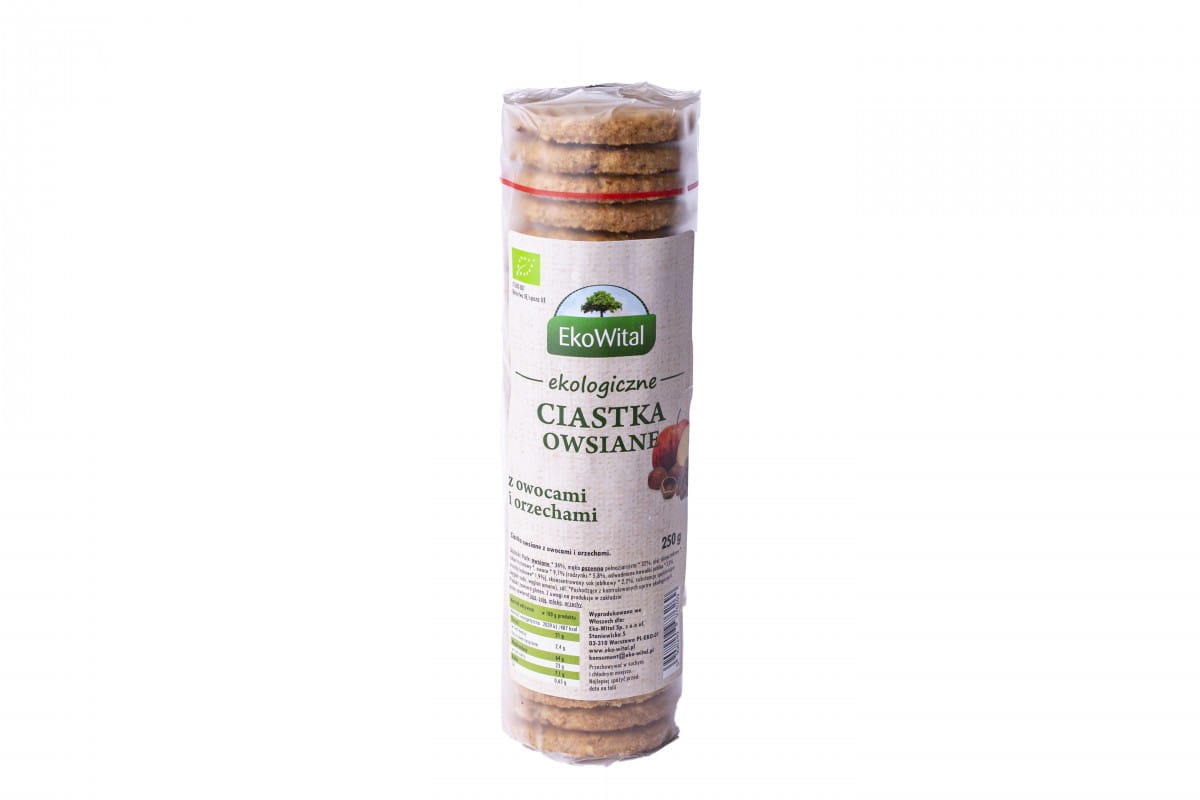 Galettes d'avoine aux fruits et noix BIO 250 g EKOWITAL