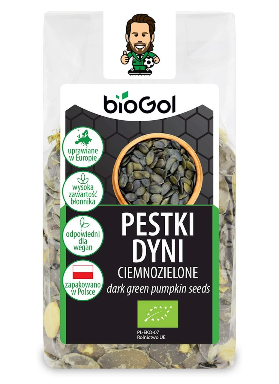 Graines de courge vert foncé (cultivées en Europe) BIO 150 g - BIOGOL