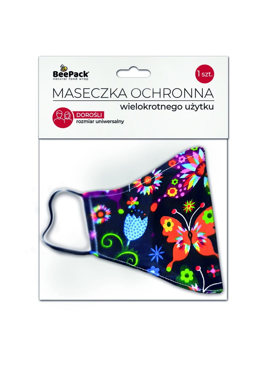 Masque en coton profilé pour adultes, mix de motifs 1 pièce BEEPACK