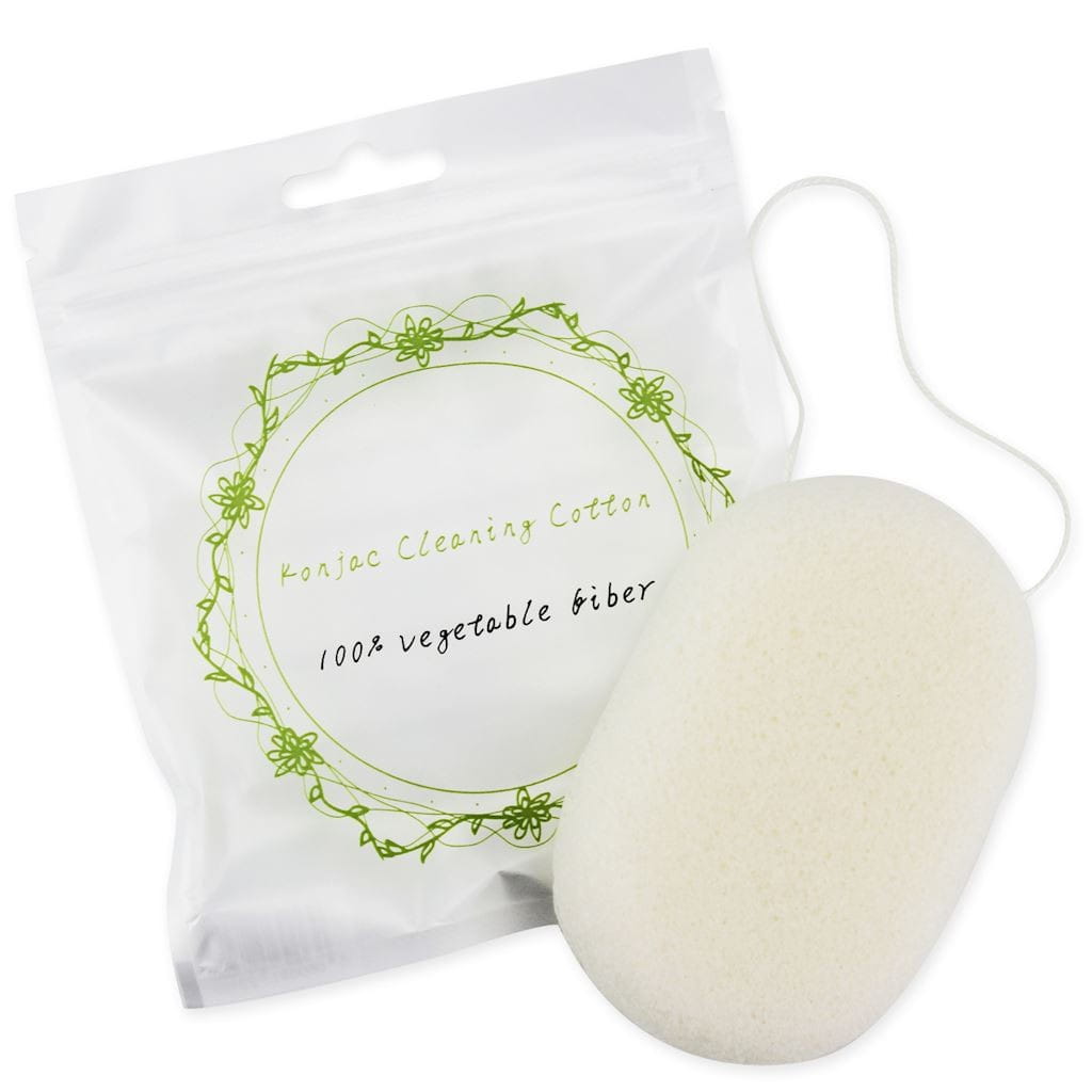 Éponge konjac pour nettoyer le visage ellipse blanche - BETTER THAN FOODS