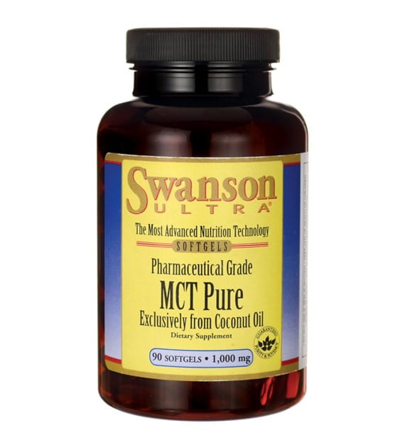 Huile pure MCT à partir d'huile de noix de coco 1000 mg de qualité pharmaceutique MCT pure exclusivement à partir d'huile de noix de coco 90 gélules SWANSON