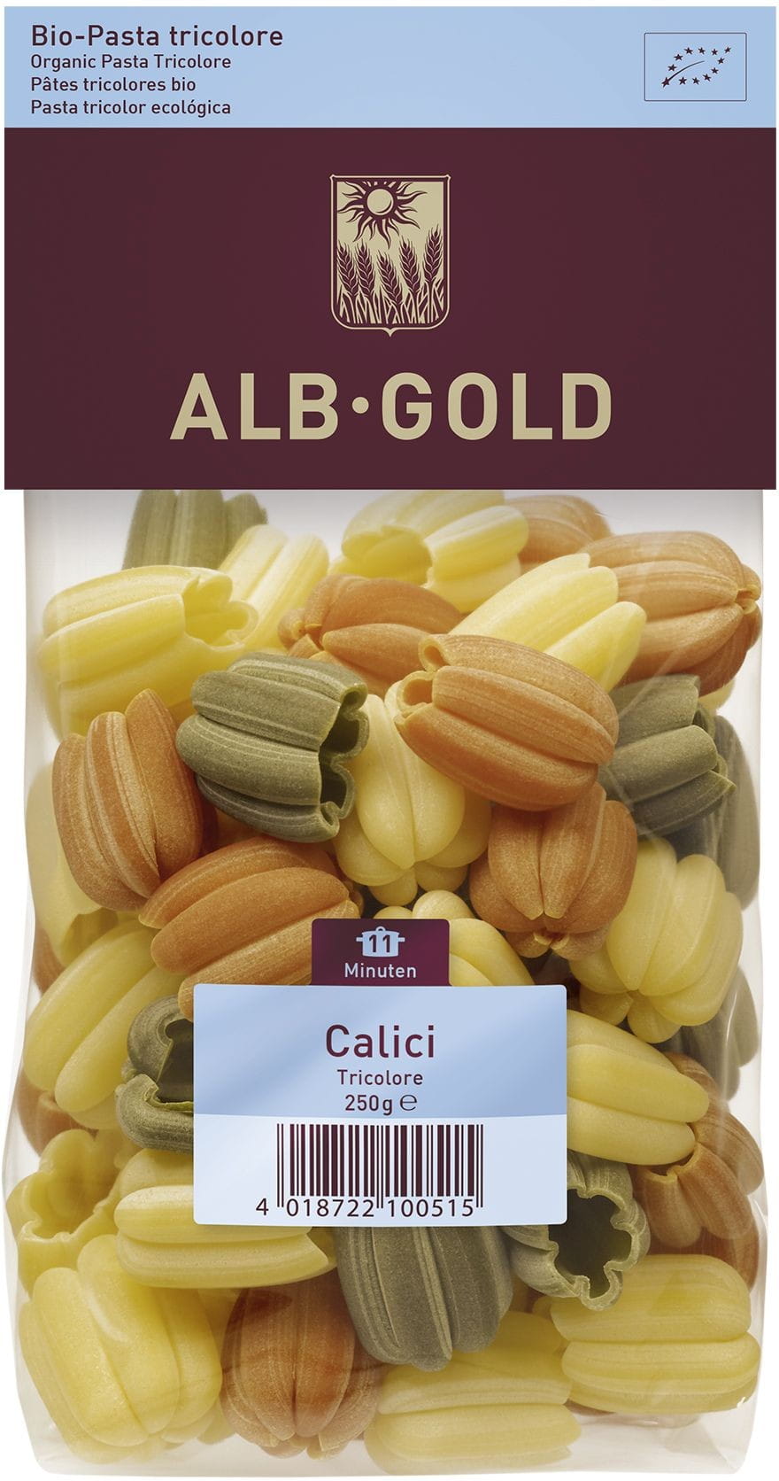 Pâtes (semoule tricolore) calici (tulipe) BIO 250 g - ALB GOLD