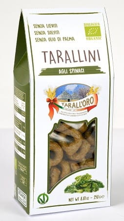 Snacks Tarallini aux épinards BIO 250 g - PASTIFICIO TARALL 'ORO