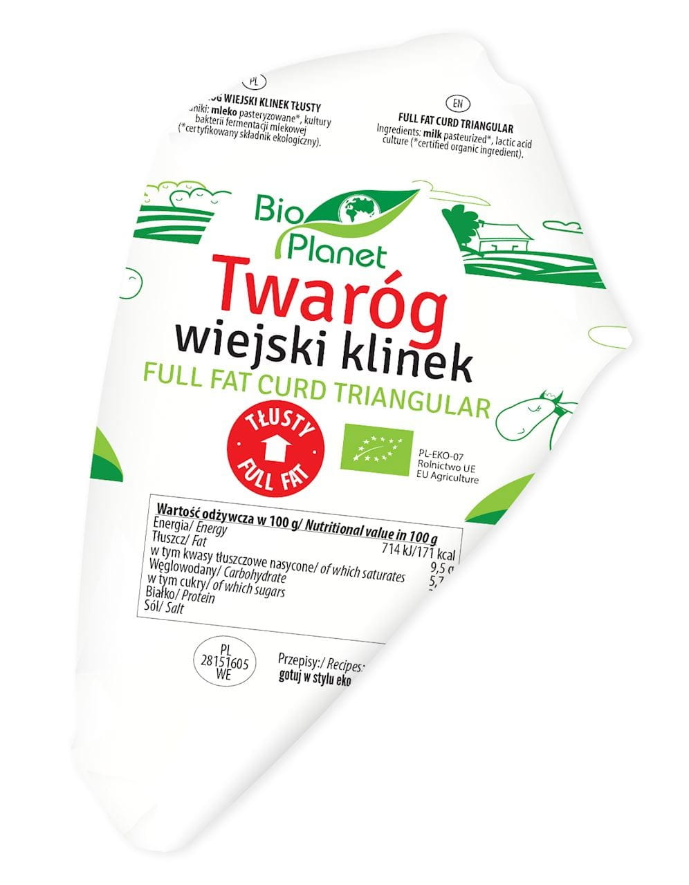 Cale de fromage cottage gras BIO (environ 300 g) - BIO PLANET