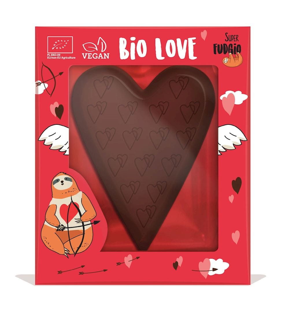 Enrobage de chocolat à la noix de coco en K pcs.heart alta sans gluten BIO 80 g - ME GUSTO (SUPER FUDGIO)