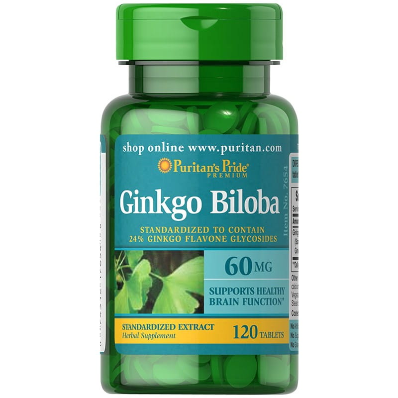 Extrait de ginkgo biloba japonais 60mg 120 comprimés PURITAN'S PRIDE