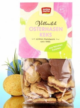 Gâteaux de Pâques à l'épeautre au chocolat au lait BIO 150 g ROSENGARTEN