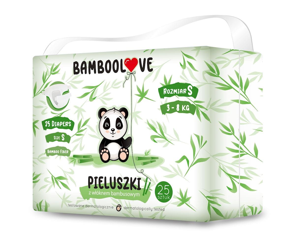 Couches en fibre de bambou taille S 3 - 8 kg (25 pièces) - BAMBOOLOVE