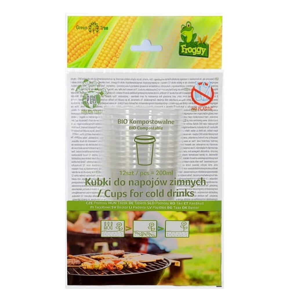 Gobelets compostables pour boissons froides 12 pcs - FROGGY