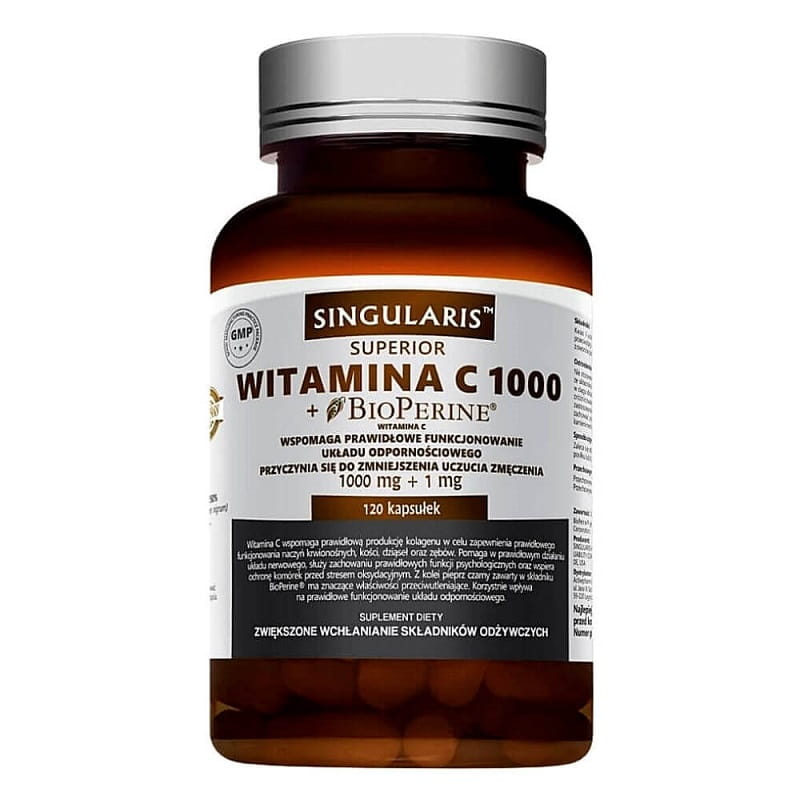 Vitamine C 1000 MG + biopérine 1 MG 120 gélules SINGULARIS