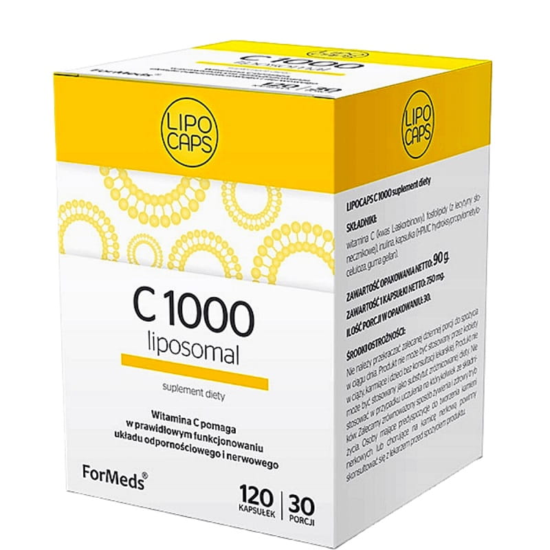 Vitamine C liposomale 1000 lipospomale 30 portions 120 gélules lipocaps FORMEDS