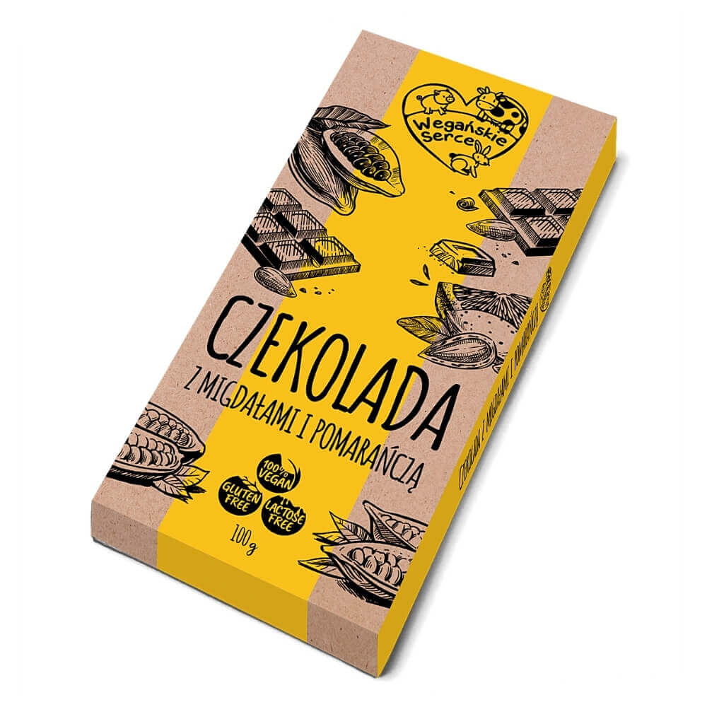 Chocolat aux amandes et à l'orange 100 g VEGAN HEART