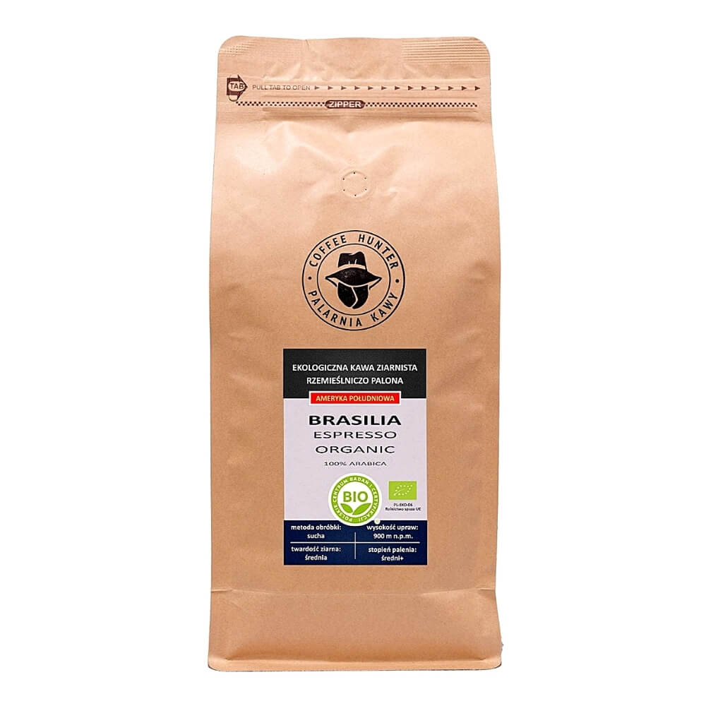 Café arabica en grains 100% brésil commerce équitable BIO 1 kg - COFFEE HUNTER
