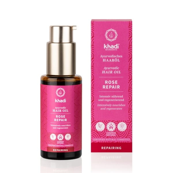 Huile capillaire à la rose KHADI intensément nourrissante
