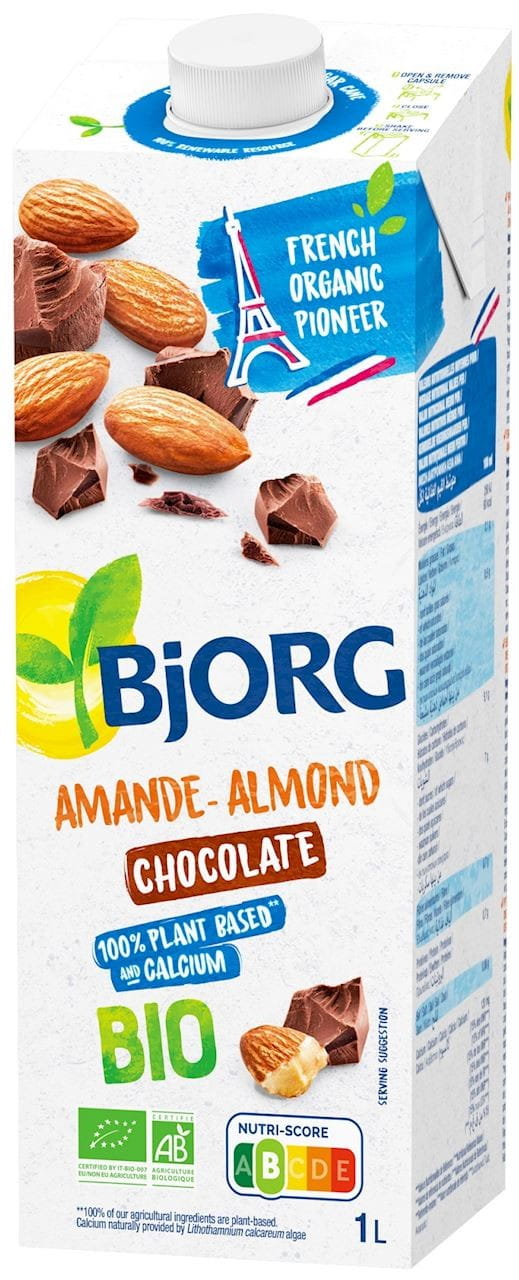 Boisson aux amandes et au chocolat au calcium d'algues marines BIO 1000 ml - BJORG