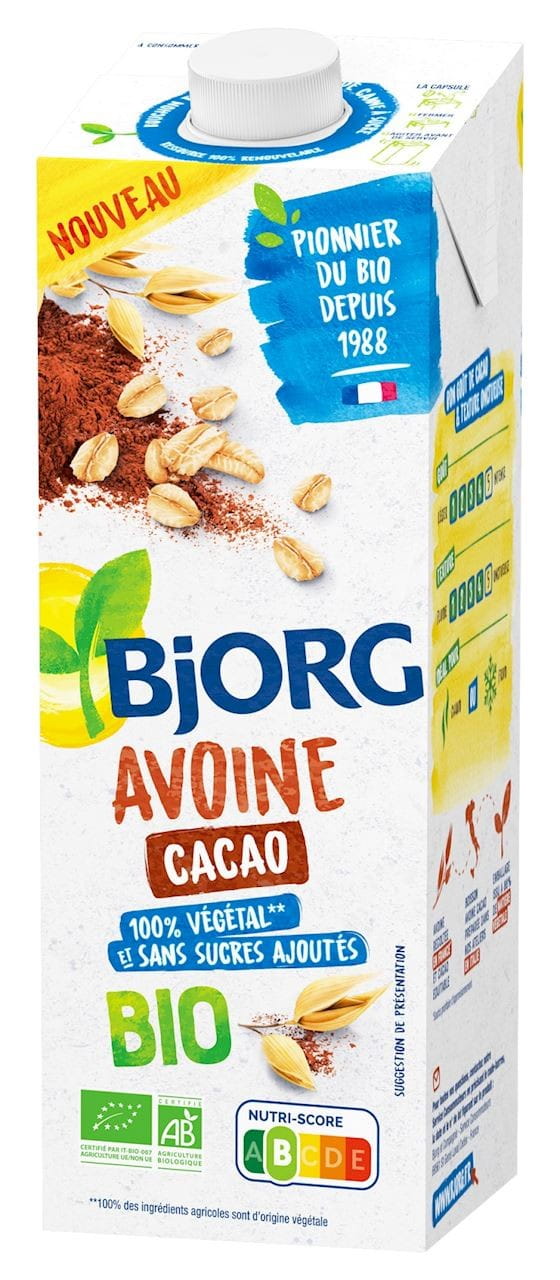 Boisson à l'avoine et au cacao sans sucres ajoutés BIO 1000 ml - BJORG