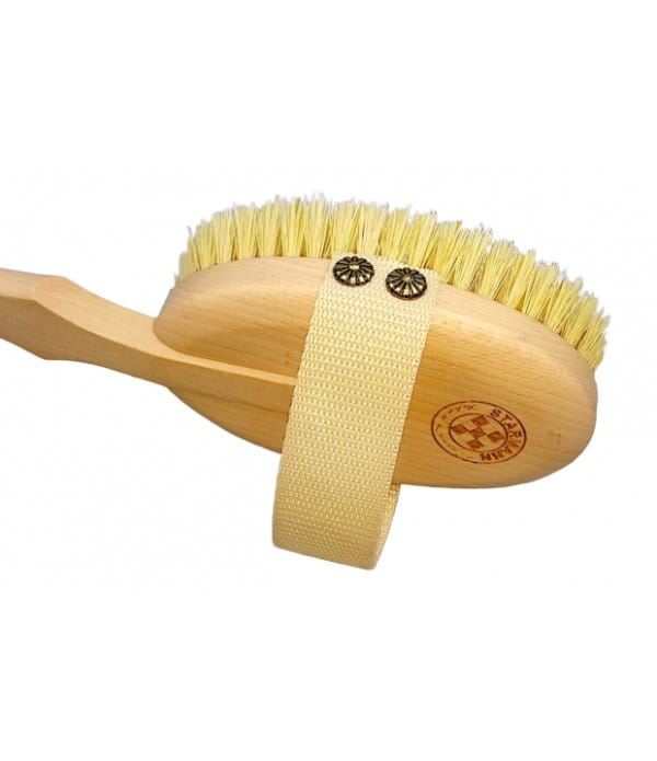 Brosse de massage corps avec manche en fibre d'agave - STARMANN