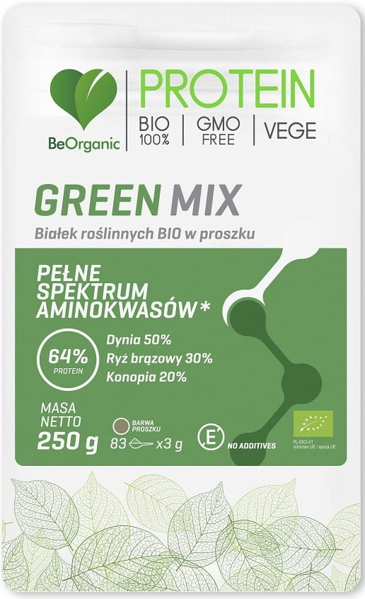 Green mix poudre de protéines végétales BIO 250 g - BE ORGANIC