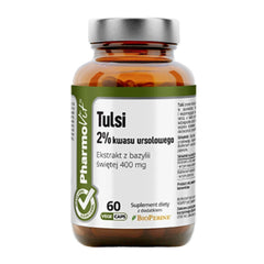 Tulsi 2% acide ursolique extrait de basilic sacré 400 MG avec l'ajout de bioperine 60 gélules vcaps PHARMOVIT HERBALLINE