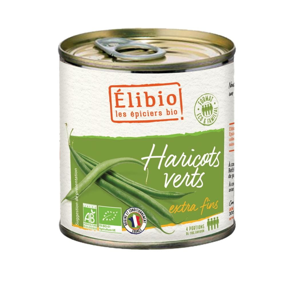 Haricots verts, verts 800g EKO ELIbio