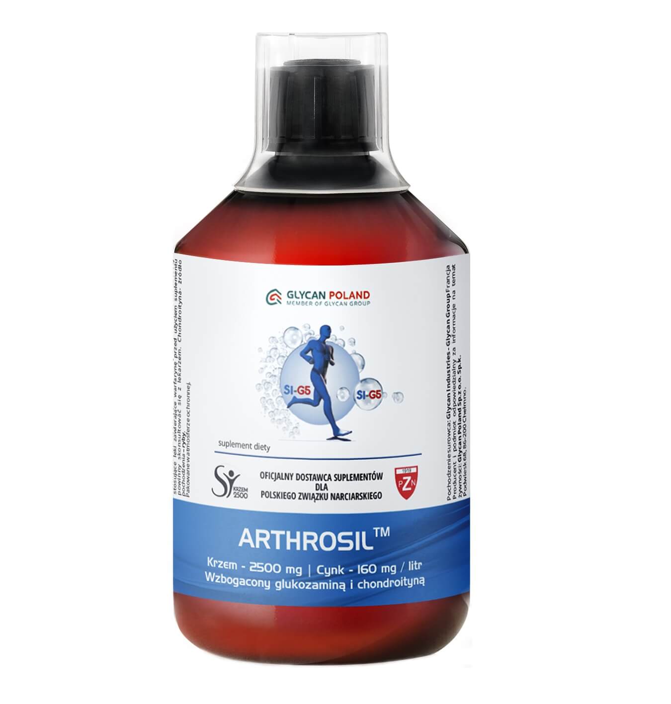 Arthrosil silicium organique, glucosamine et chondroïtine si 2500mg 500ml GLYCAN POLOGNE