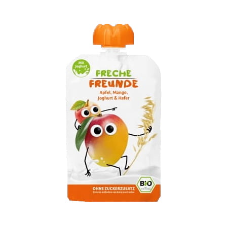 Mousse à presser pour enfants : mangue, yaourt, avoine, 100g EKO ERDBAR